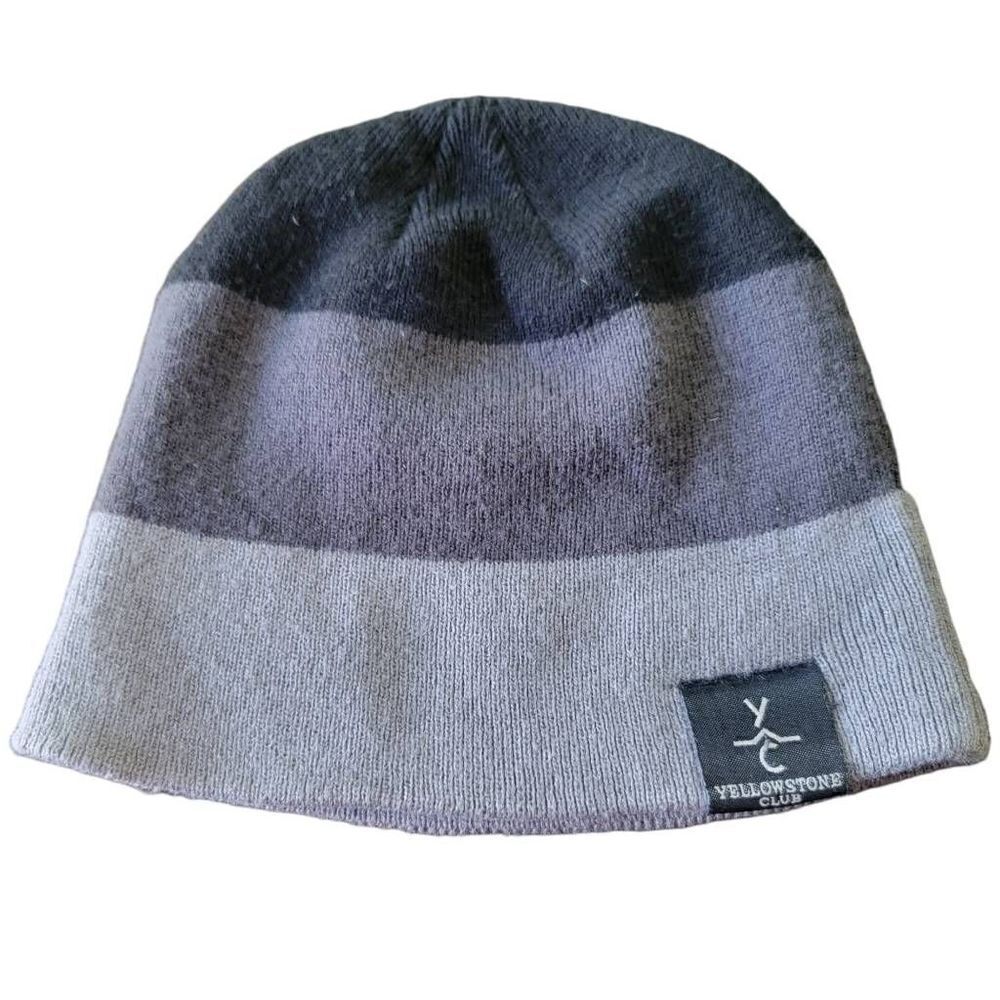 Yellowstone Club Private Ski Snow Beanie Tri Tone Big Sky Montana YC Rare